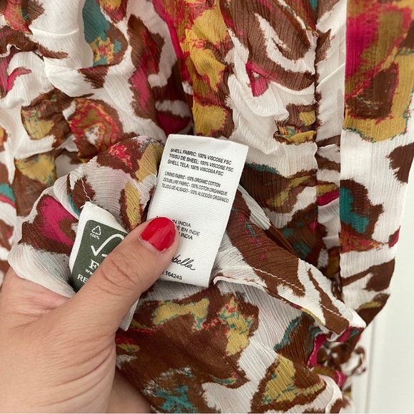 Cleobella Cecilia Ankle Dress In Shea Side Slit Print Short Sleeve - Picture 8 of 9